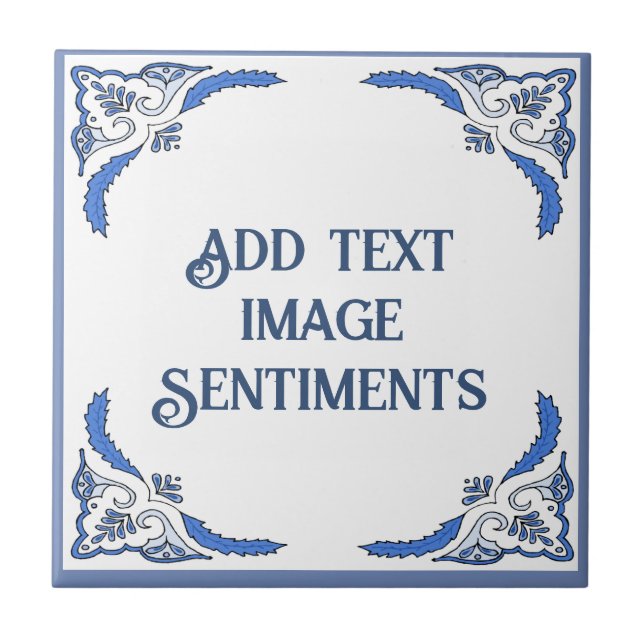 Add text Tile, Dutch Look, Personalize Ceramic Tile (Front)