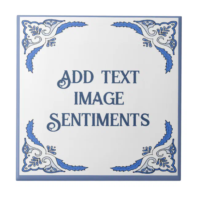 Add text Tile, Dutch Look, Personalize Ceramic Tile | Zazzle