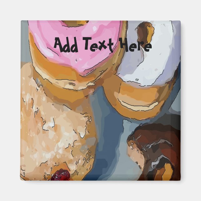 Add Text to Donut design, Magnet (Front)