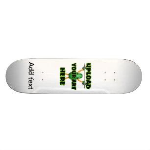 Add text to this cool leopard skateboard deck