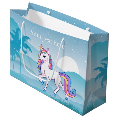 add text unicorn girls party large gift bag