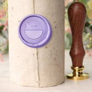 Add Text Unique Two Half Circles Paisley Purple Wax Seal Stamp