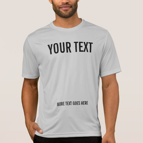 Add Text Upload Image Silver Color Mens Sport_Tek T_Shirt