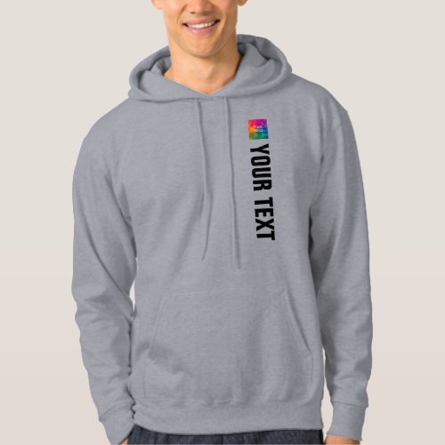 Add Text Upload Image Template Mens Modern Trendy Hoodie