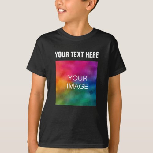 Add Text Upload Photo Template Boys Kids Modern T_Shirt