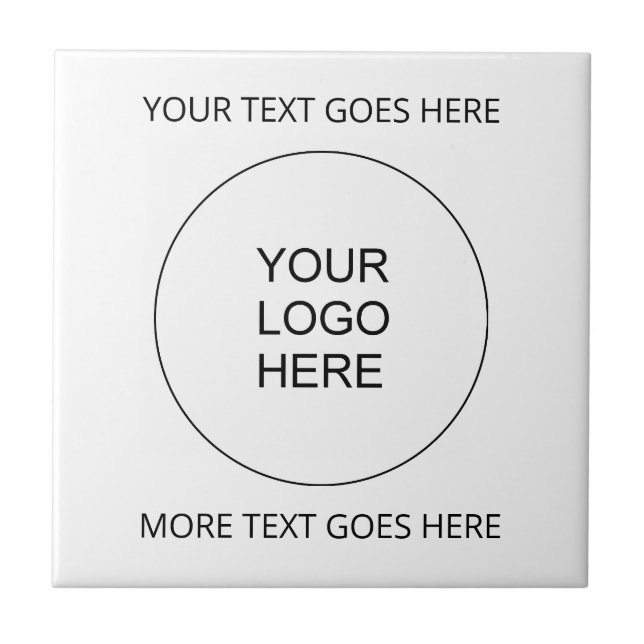 Add Text Upload Your Own Business Company Logo Ceramic Tile (Front)
