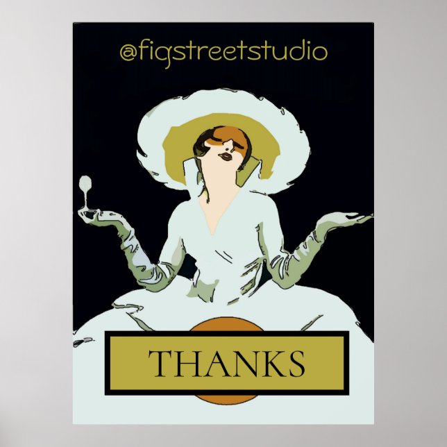 Add Text Vintage Style Lady, Sign (Front)