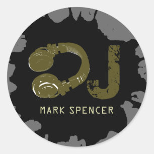 add the DJ name Classic Round Sticker