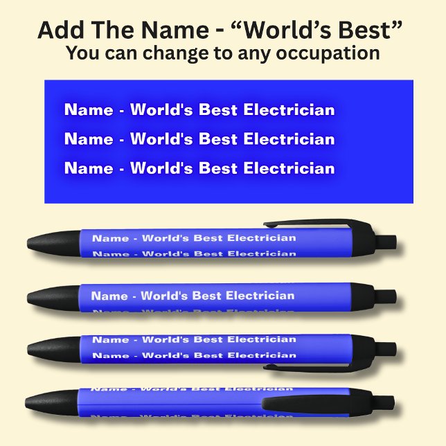 Add the Name - World's Best Electrician Pen (Creator Uploaded)