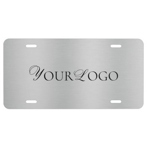 Add Thin Horizontal Business Logo Silver Gray License Plate