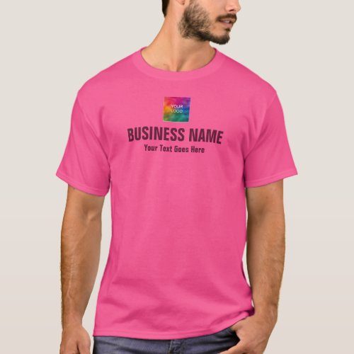 Add Upload Business Company Logo Mens Wow Pink T_Shirt