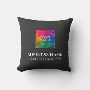 Add Upload Company Logo Double Sided Design Throw Throw Pillow