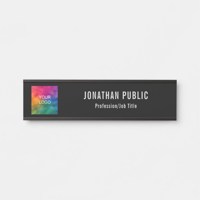 Add Upload Your Business Company Logo Elegant Door Sign (Front)