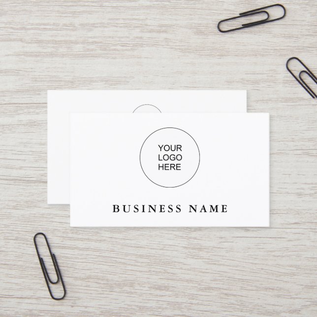 Add Upload Your Own Company Logo Modern Business Card (Front/Back In Situ)