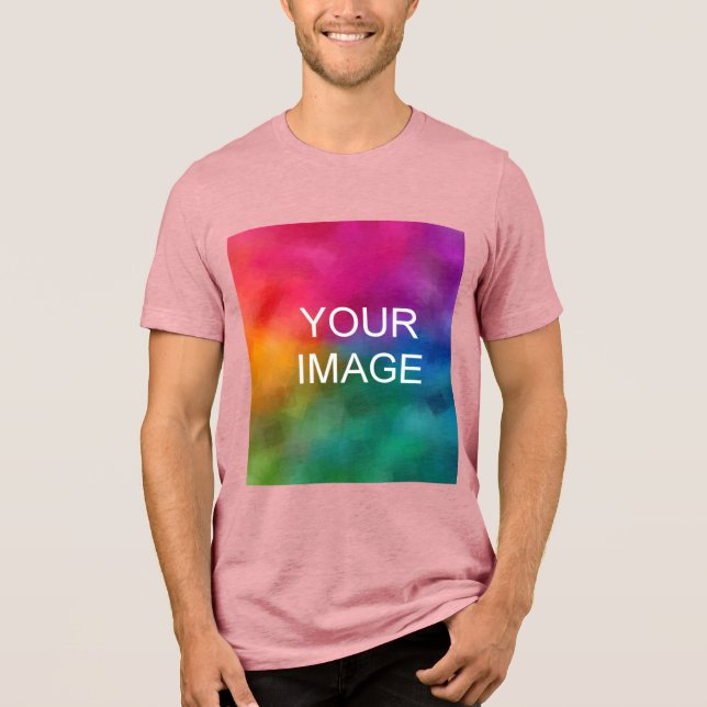 Add Upload Your Own Photo Logo Mens Mauve Pink Tri-Blend Shirt (Front)
