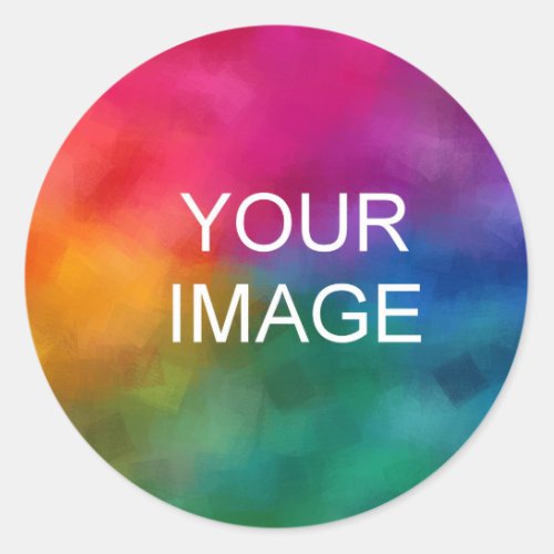Add Upload Your Photo Image Business Company Logo Classic Round Sticker
