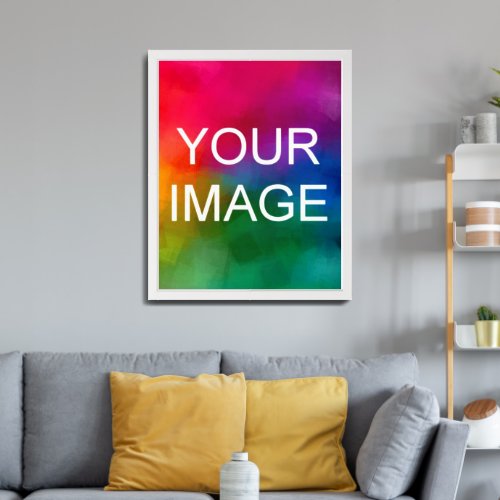 Add Upload Your Photo Trendy Elegant White Large Framed Art