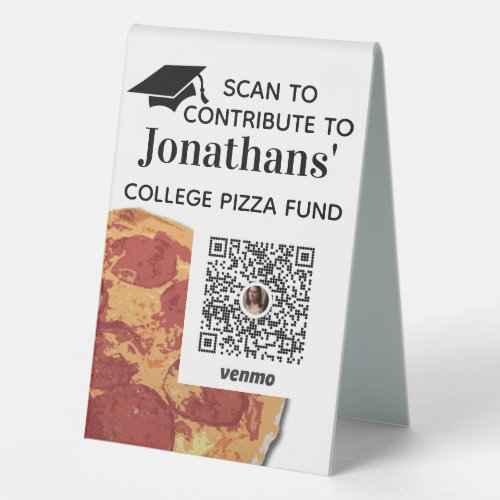 Add Venmo QR Code Graduation Party  Table Tent Sign