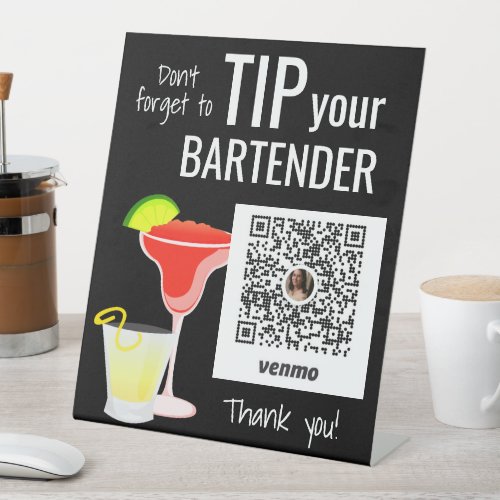 Add Venmo QR to Tip Your Bartender Pedestal Sign