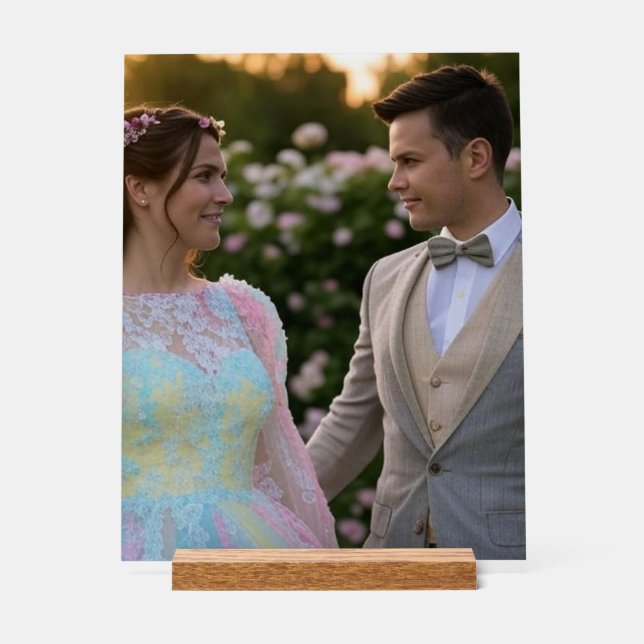 Add Wedding Photo Customize Acrylic Sign (Front)