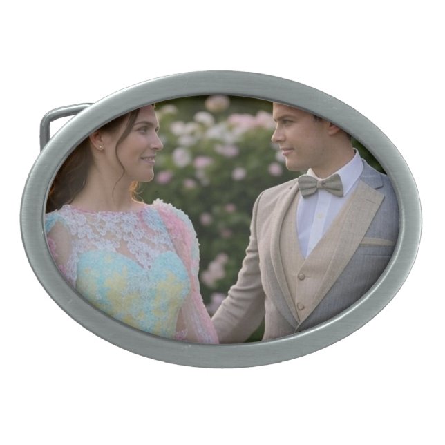 Add Wedding Photo Customize Belt Buckle (Front)