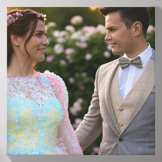 Add Wedding Photo Customize Canvas Photo Tile (Front Set)