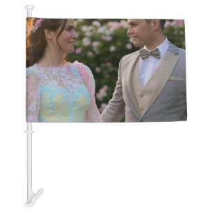 Add Wedding Photo Customize Car Flag