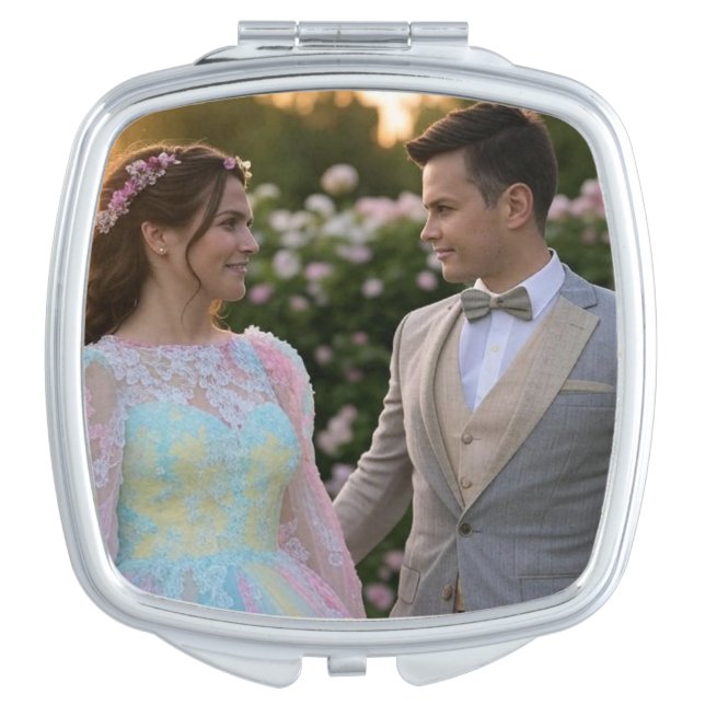 Add Wedding Photo Customize Compact Mirror (Front)