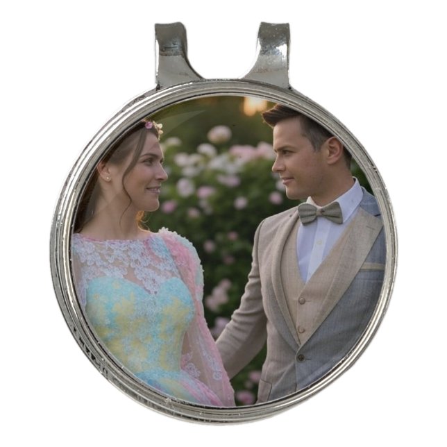 Add Wedding Photo Customize Golf Hat Clip (Front)