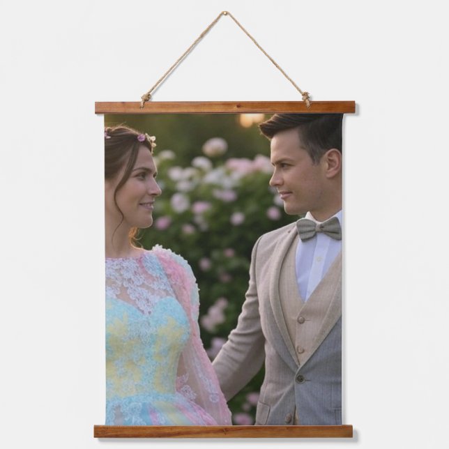 Add Wedding Photo Customize Hanging Tapestry (Front)