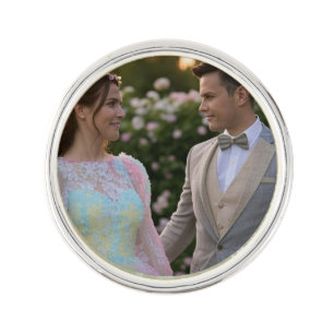 Add Wedding Photo Customize Lapel Pin