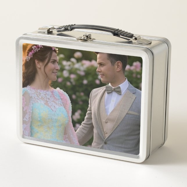 Add Wedding Photo Customize Metal Lunch Box (Front)