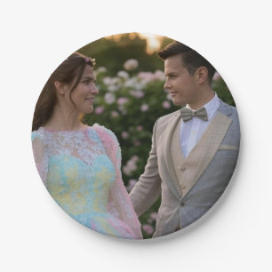 Add Wedding Photo Customize Paper Plates