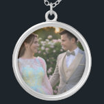 Add Wedding Photo Customize Silver Plated Necklace<br><div class="desc">Add Wedding Photo Customize,  Wedding,  Personalize,  Customize,  Photo,  generativecontent</div>