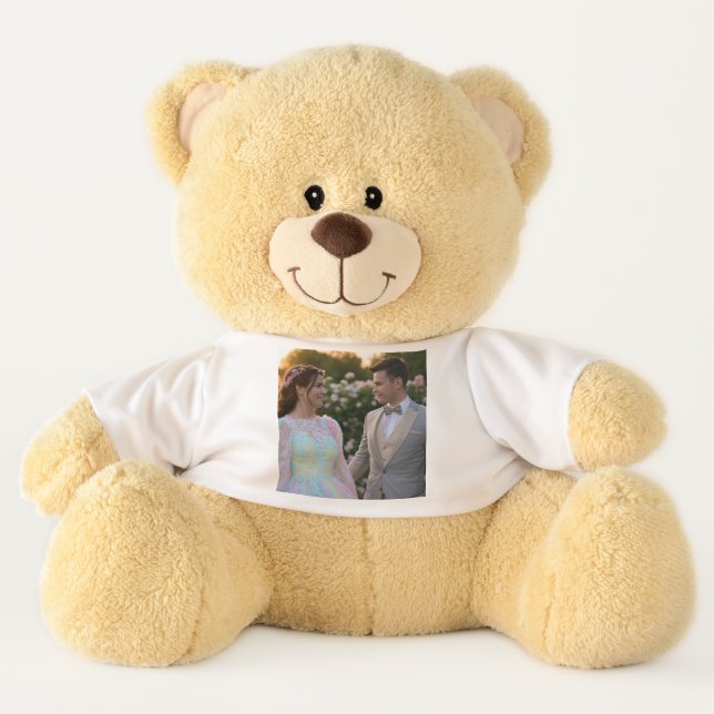 Add Wedding Photo Customize Teddy Bear (Front)