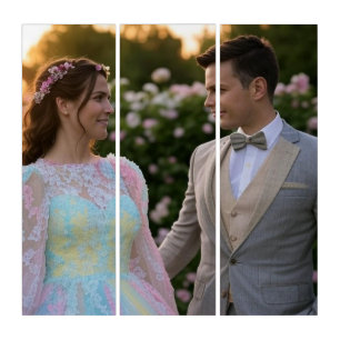 Add Wedding Photo Customize Triptych