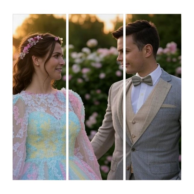 Add Wedding Photo Customize Triptych (Front)
