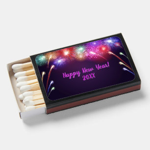 Add Year Change ALL Text Happy New Year Fireworks  Matchboxes
