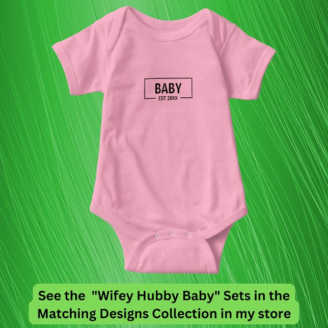 Add Year Change Text Baby, Matches Hubby Wifey Set Baby Bodysuit (Creator Uploaded)