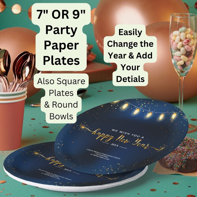 Add Year Family Organization Details New Year 20XX Paper Plates (Creator Uploaded)
