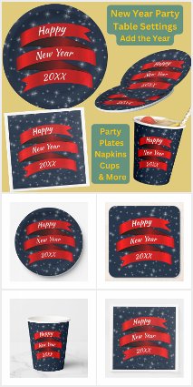 Add Year Happy New Year 20xx Red Ribbon Stars