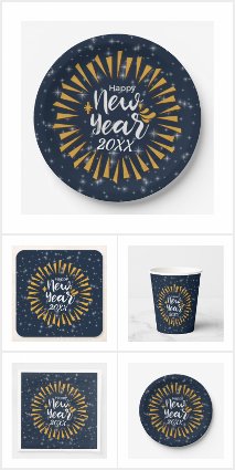 Add Year Happy New Year Burst with Stars 20xx