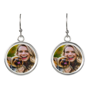 Add Yorkshire Terrier Photo Personalize Earrings