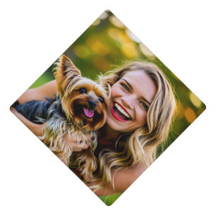 Add Yorkshire Terrier Photo Personalize Graduation Cap Topper