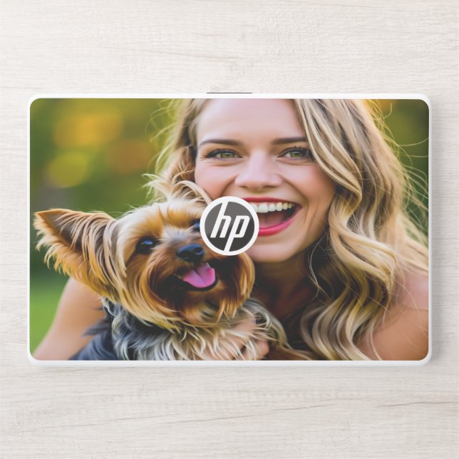 Add Yorkshire Terrier Photo Personalize HP Laptop Skin (Front)