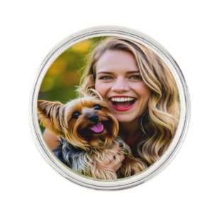 Add Yorkshire Terrier Photo Personalize Lapel Pin
