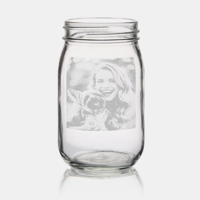 Add Yorkshire Terrier Photo Personalize Mason Jar (Glassware)