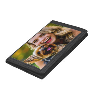 Add Yorkshire Terrier Photo Personalize Tri-fold Wallet