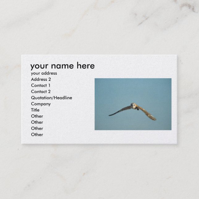 add you info bussiness cards (Front)