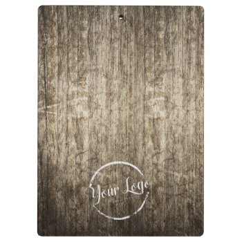 Add You Logo Business Wood Texture Clipboard by TheSillyHippy at Zazzle